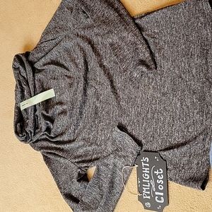 Dressfo Sweater Gray 12 New Cowl Neck Long Sleeve